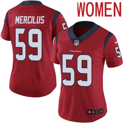 Women Houston Texans #59 Whitney Mercilus Red Nike Vapor Limited NFL Jersey->women nfl jersey->Women Jersey